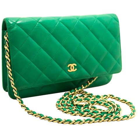 chanel bright green wallet on chain|vintage Chanel wallet on chain.